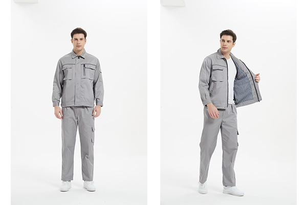 涤棉厚纱卡工作劳保服