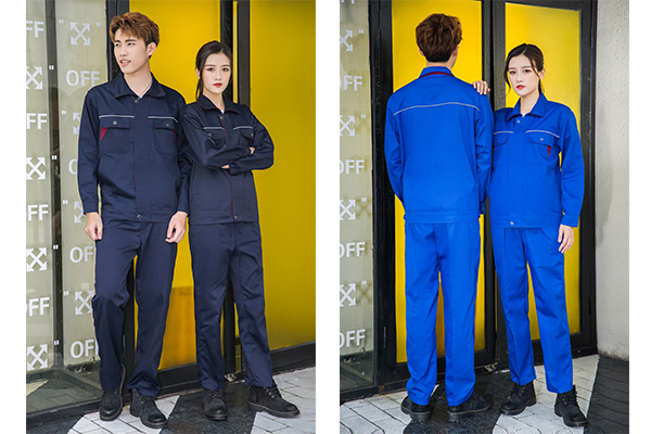 秋冬涤棉厚纱卡长袖工作劳保服